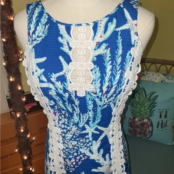 Lilly Pulitzer NWT Ember Shift Brewster Blue Good Reef 🦄 GRAIL! Size 4 - Picture 2 of 16